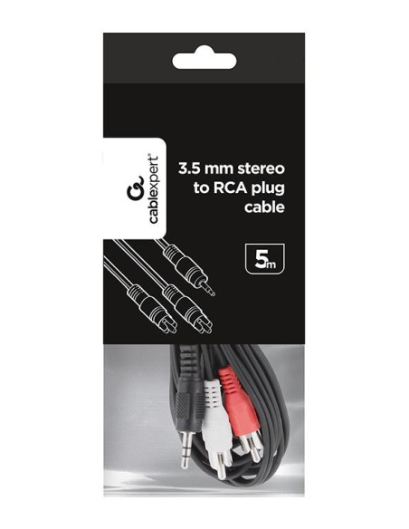 CABLE AUDIO 3.5MM TO 2RCA 5M/CCA-458-5M GEMBIRD
