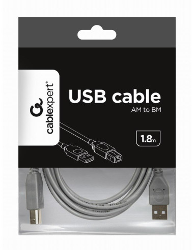 CABLE USB2 AM-BM 1.8M/GRAY CCP-USB2-AMBM-6G GEMBIRD