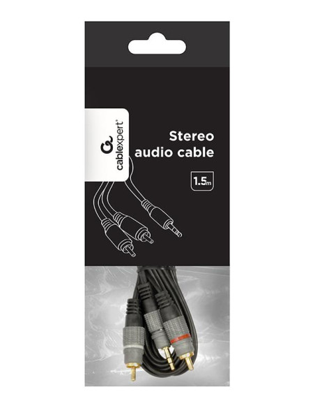 CABLE AUDIO 3.5MM TO 2RCA 1.5M/GOLD CCA-352-1.5M GEMBIRD