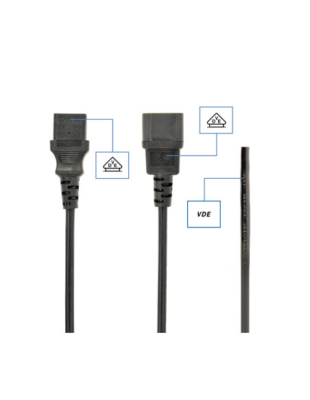 CABLE POWER C13 TO C14 1.8M/PC-189-075-1.8M GEMBIRD