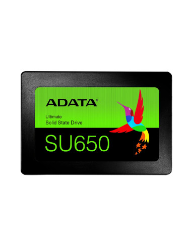 SSD, ADATA, SU650, 1TB, SATA 3.0, Write speed 450 MBytes/sec, Read speed 520 MBytes/sec, 2,5", TBW 600 TB, MTBF 2000000 hours, 