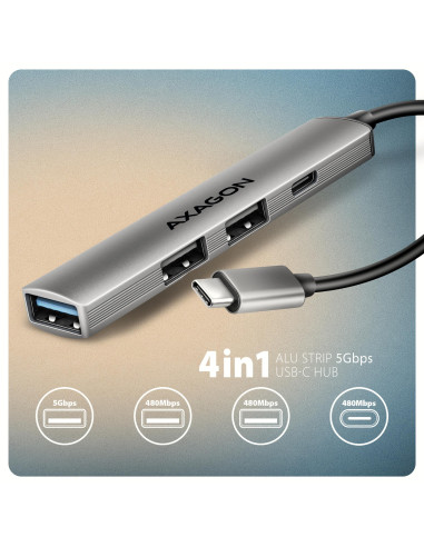 I/O HUB USB3.2 4PORT/0.12M HUE-STC AXAGON