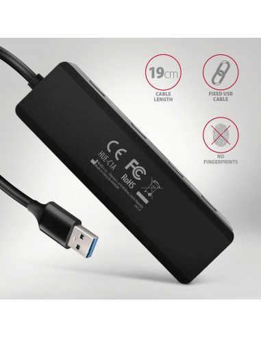 I/O HUB USB TRAVEL/0.19M HUE-C1A AXAGON
