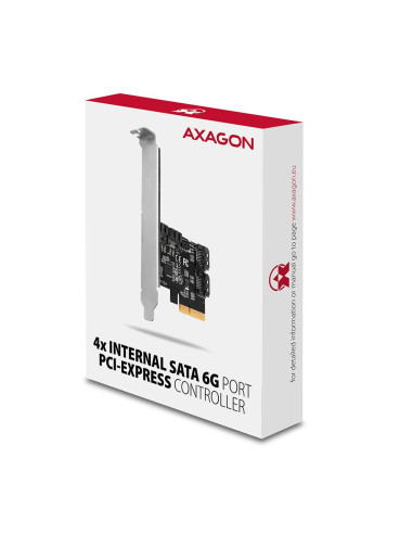 SSD ACC I/O CONTROLLER PCIE/SATA 6G PCES-SA4X4 AXAGON