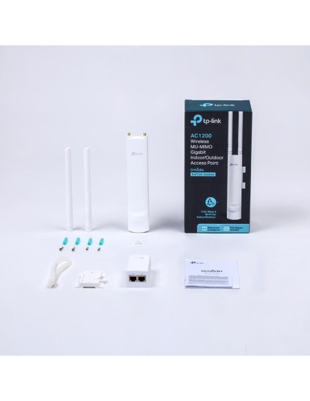 Access Point, TP-LINK, 1200 Mbit/s, 1xLAN ports, 2xAntennas quantity, EAP225-OUTDOOR