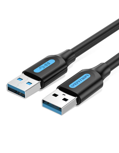 CABLE USB3.0 MALE TO MALE/0.5M BLACK CONBD VENTION