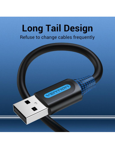 CABLE USB2.0 MALE TO MALE/2M BLACK COJBH VENTION