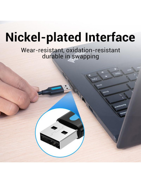 CABLE USB2.0 MALE TO MALE/2M BLACK COJBH VENTION