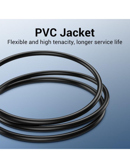 CABLE USB2.0 MALE TO MALE/2M BLACK COJBH VENTION