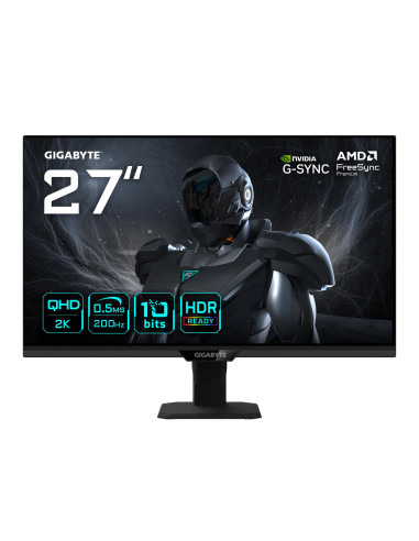 LCD Monitor, GIGABYTE, 27 ", 2560 x 1440 pixels, Quad HD, Native aspect ratio 16:9, LED, Flat, G27Q20TEK