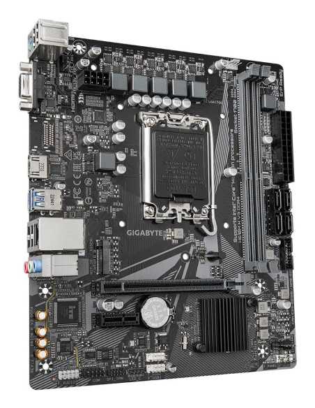 Mainboard, GIGABYTE, Intel H610, LGA1700, Micro-ATX, Memory DDR4, Memory slots 2, 1xPCI-Express 3.0 1x, 1xPCI-Express 4.0 16x, 