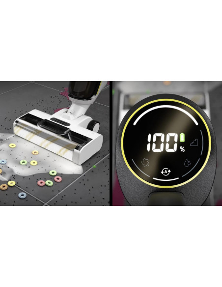 Vacuum Cleaner, KARCHER, FCV 4, Dry&wet, 3-in-1 stick vacuum, White/Black, Bagless, Battery, 1.056-131.0