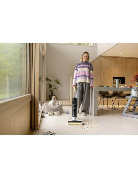 Vacuum Cleaner, KARCHER, FCV 4, Dry&wet, 3-in-1 stick vacuum, White/Black, Bagless, Battery, 1.056-131.0