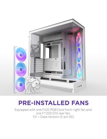 Case, NZXT, ATX/micro ATX/Mini-ITX/EATX, White, Midi Tower, PC, CM-H92FW-R1