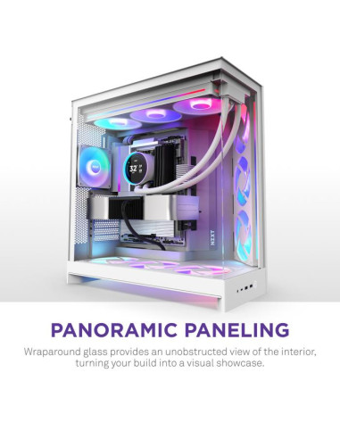 Case, NZXT, ATX/micro ATX/Mini-ITX/EATX, White, Midi Tower, PC, CM-H92FW-R1
