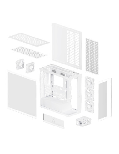 Case, ARCTIC, Xtender (White), MidiTower, Case product features Transparent panel, Not included, Colour White, ACPCC00014A