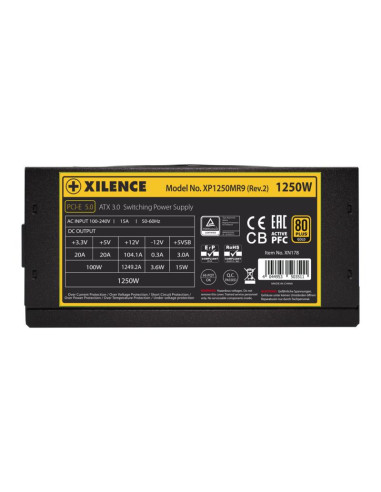 Power Supply, XILENCE, 1250 Watts, Efficiency 80 PLUS GOLD, PFC Active, XN178