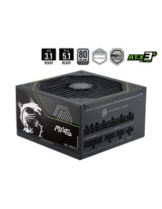 Power Supply, MSI, MAG A1200PLS PCIE5, ATX, PC, 100 - 240 V, 1200 W, MAGA1200PLSPCIE5