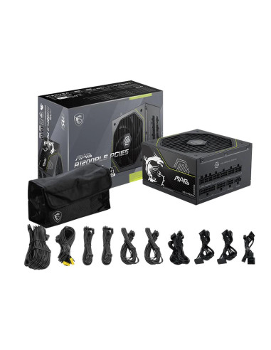Power Supply, MSI, MAG A1200PLS PCIE5, ATX, PC, 100 - 240 V, 1200 W, MAGA1200PLSPCIE5
