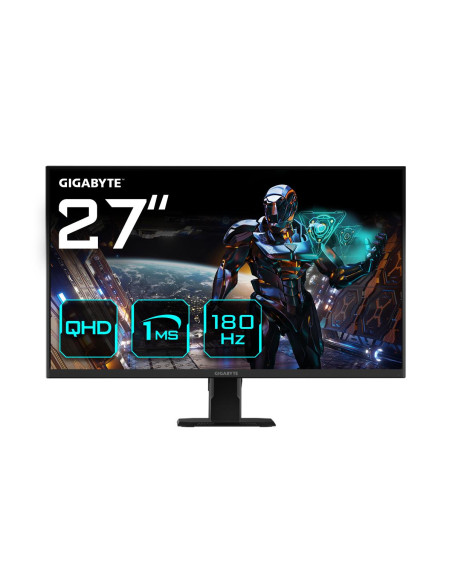 LCD Monitor, GIGABYTE, GS27QA EU, 27", Gaming, Panel IPS, 2560x1440, 16:9, 180 ??, 1 ms, Colour Black, GS27QAEU