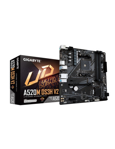 Mainboard, GIGABYTE, AMD A520, SAM4, Micro-ATX, Memory DDR4, Memory slots 4, A520MDS3HV2