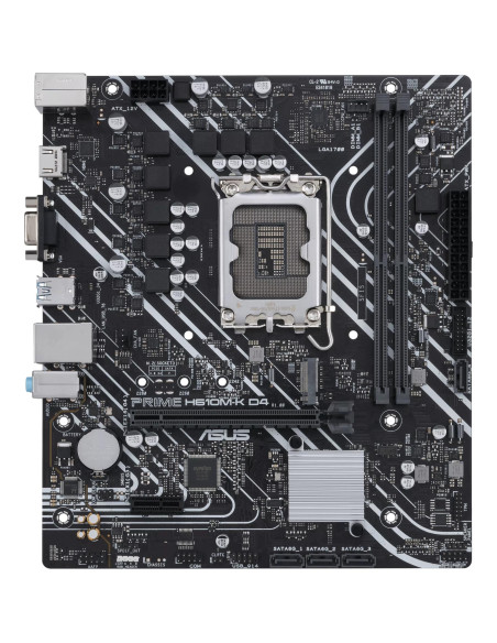 Mainboard, ASUS, Intel H610, LGA1700, MicroATX, Memory DDR4, Memory slots 2, 1xPCI-Express 3.0 1x, 1xPCI-Express 4.0 16x, 1xM.2
