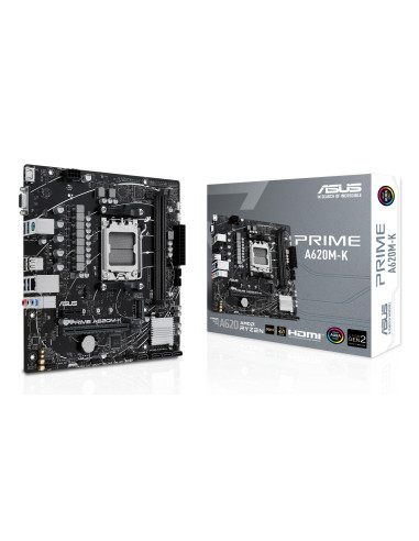 Mainboard, ASUS, AMD A620, Micro-ATX, Memory DDR5, Memory slots 2, 1xPCI-Express 3.0 1x, 1xPCI-Express 4.0 16x, 1xM.2, 1x15pin 