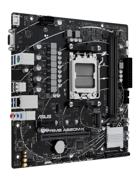 Mainboard, ASUS, AMD A620, Micro-ATX, Memory DDR5, Memory slots 2, 1xPCI-Express 3.0 1x, 1xPCI-Express 4.0 16x, 1xM.2, 1x15pin 