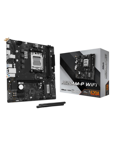 Mainboard, ASROCK, AMD A620A, Socket AM5, micro ATX, RAM DDR5-SDRAM, 2xSlots, Wi-Fi Yes, Bluetooth Yes, 1xNumber of M.2 (M) slo