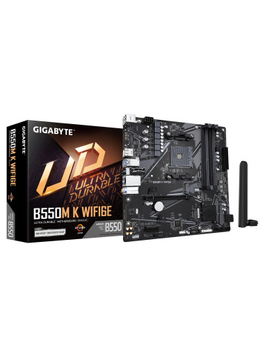 Mainboard, GIGABYTE, AMD B550, Socket AM4, micro ATX, RAM DDR4-SDRAM, 4xSlots, Wi-Fi Yes, Bluetooth Yes, 2xNumber of M.2 (M) sl