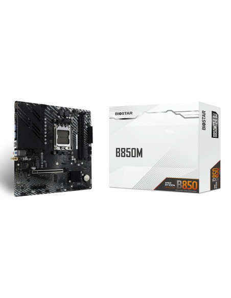 Mainboard, BIOSTAR, AMD B850, Socket AM5, micro ATX, RAM DDR5-SDRAM, 2xSlots, Wi-Fi Yes, Bluetooth Yes, 2xNumber of M.2 (M) slo