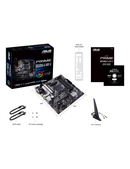 Mainboard, ASUS, AMD B550, SAM4, MicroATX, Memory DDR4, Memory slots 4, 2xPCI-Express 3.0 1x, 1xPCI-Express 4.0 16x, 2xM.2, 1x1