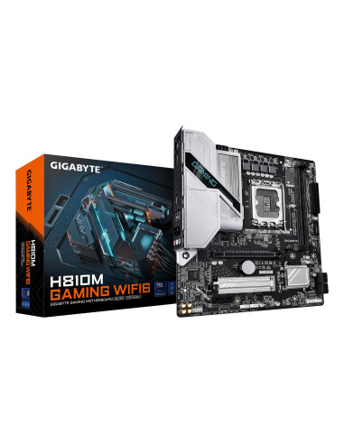 Mainboard, GIGABYTE, 1xNumber of M.2 (M) slots, micro ATX, Intel H810, Bluetooth Yes, Wi-Fi Yes, 2xSlots, RAM DDR5-SDRAM, LGA 1