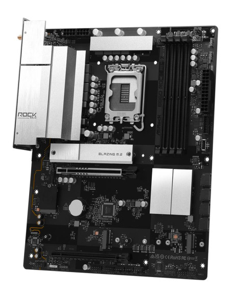 Mainboard, ASROCK, B860 Rock WiFi 7, Intel B860, LGA 1851 (Socket V1), ATX, RAM DDR5-SDRAM, 4xSlots, Wi-Fi Yes, Bluetooth Yes, 