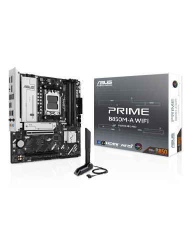 Mainboard, ASUS, AMD B850, SAM5, Micro-ATX, Memory DDR5, Memory slots 4, 1xPCI-Express 4.0 16x, 1xPCI-Express 5.0 16x, 3xM.2, 1