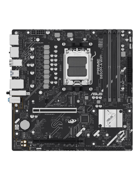 Mainboard, ASUS, AMD B850, SAM5, Micro-ATX, Memory DDR5, Memory slots 4, 1xPCI-Express 4.0 16x, 1xPCI-Express 5.0 16x, 3xM.2, 1