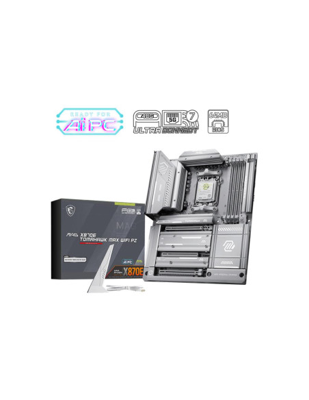 Mainboard, MSI, AMD X870E, Socket AM5, ATX, RAM DDR5-SDRAM, 4xSlots, Wi-Fi Yes, Bluetooth Yes, 4xNumber of M.2 (M) slots, X870E