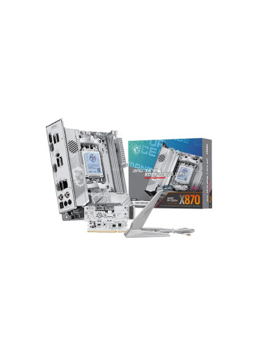 Mainboard, MSI, AMD X870, Socket AM5, mini ITX, RAM DDR5-SDRAM, 2xSlots, Wi-Fi Yes, Bluetooth Yes, 1xNumber of M.2 (M) slots, M