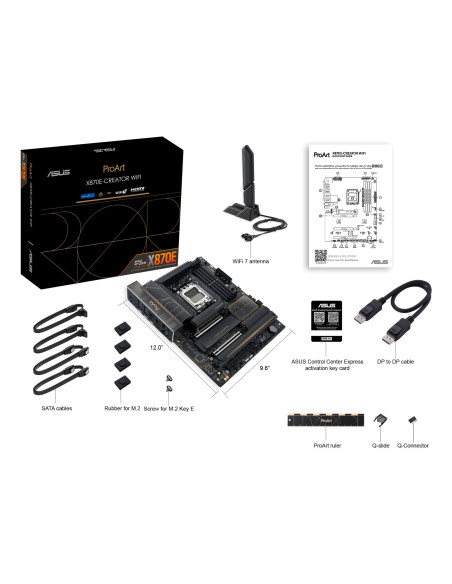 Mainboard, ASUS, AMD X870E, SAM5, ATX, Memory DDR5, Memory slots 4, 3xPCI-Express 4.0 16x, 2xPCI-Express 5.0 16x, 4xM.2, 1xHDMI