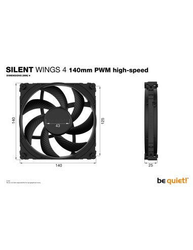 CASE FAN 140MM SILENT WINGS 4/BL097 BE QUIET