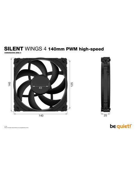 CASE FAN 140MM SILENT WINGS 4/BL097 BE QUIET