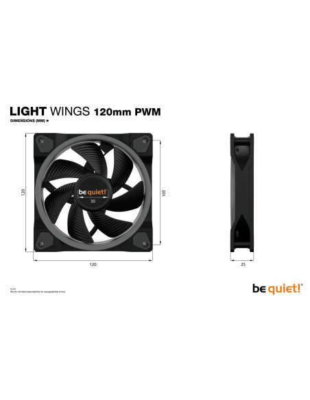 CASE FAN 120MM LIGHT WINGS/BL072 BE QUIET