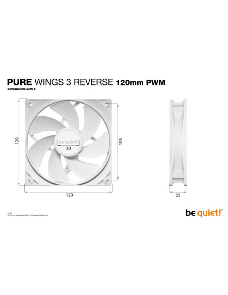 CASE FAN 120MM PURE WINGS 3/PWM WHT 3-PACK BL136 BE QUIET