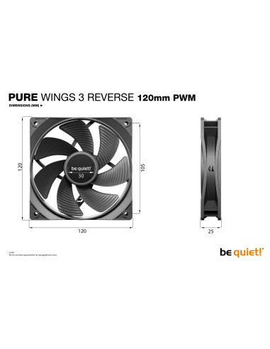 CASE FAN 120MM PURE WINGS 3/PWM 3-PACK BL137 BE QUIET