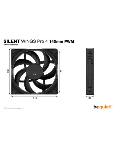 CASE FAN 140MM SILENT WINGS/PRO 4 BL099 BE QUIET