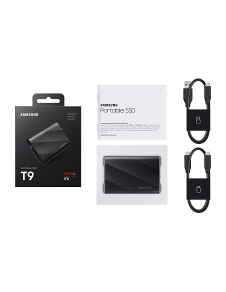 External SSD, SAMSUNG, T9, 1TB, USB 3.2, Write speed 1950 MBytes/sec, Read speed 2000 MBytes/sec, MU-PG1T0B/EU