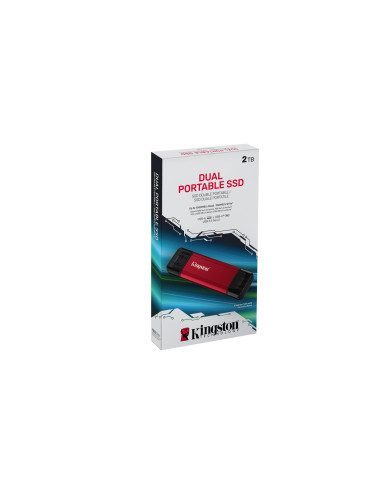 External SSD, KINGSTON, 2TB, 3D NAND, Write speed 950 MBytes/sec, Read speed 1050 MBytes/sec, SPSD/2TB