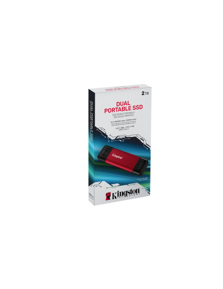 External SSD, KINGSTON, 2TB, 3D NAND, Write speed 950 MBytes/sec, Read speed 1050 MBytes/sec, SPSD/2TB