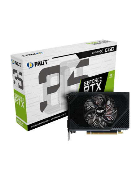 Graphics Card, PALIT, NVIDIA, GeForce RTX 3050, 1042 MHz, 6 GB, GDDR6, 96 bit, PCI Express 4.0, Active, NE63050018JE-1072F
