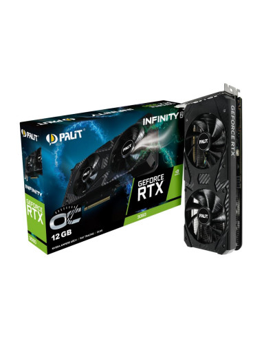 Graphics Card, PALIT, NVIDIA, GeForce RTX 3060, 1320 MHz, 12 GB, GDDR6, 192 bit, PCI Express 4.0, Active, NE63060U19K9-PG190L